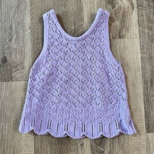 Lavender Knit Sleeveless Top